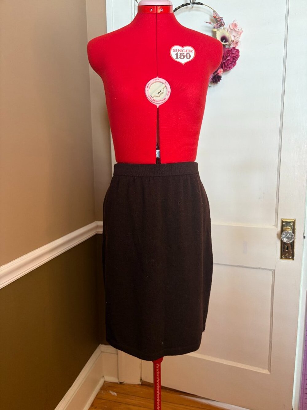 St. John Collection by Marie Gray - Brown Sweater Skirt